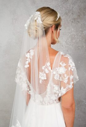 Wren  pearl ivory bridal veil - Megan Therese Couture